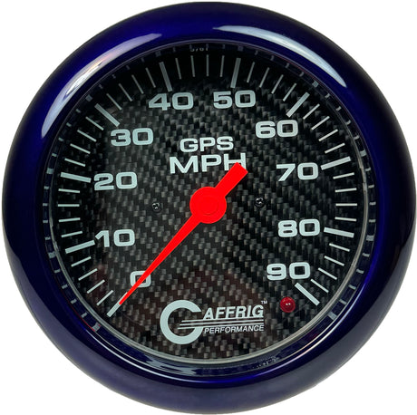 GAFFRIG 4 5/8 INCH GPS SPEEDOMETER - HEAD ONLY - CARBON FIBER PURPLE / 90 MPH