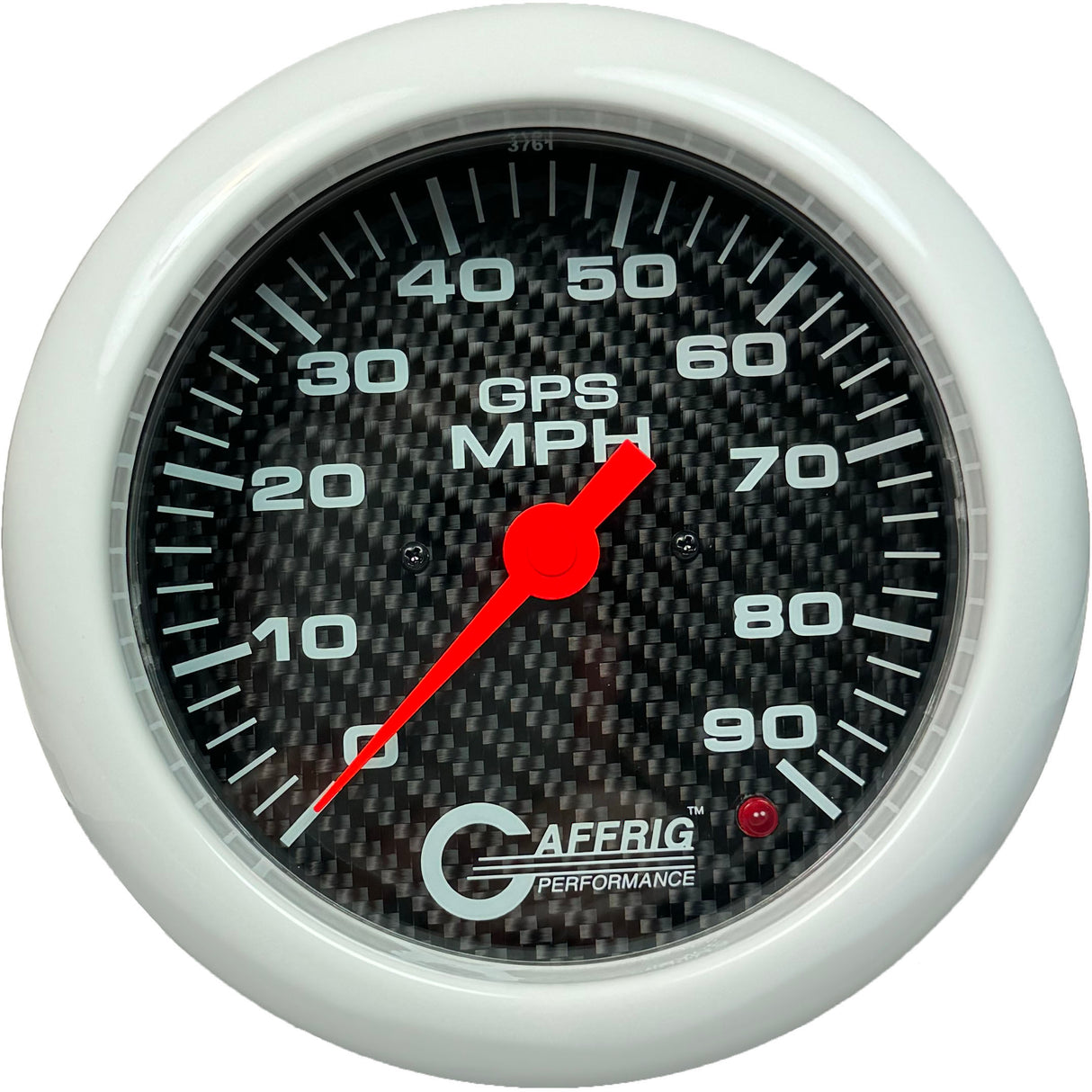 GAFFRIG 4 5/8 INCH GPS SPEEDOMETER - HEAD ONLY - CARBON FIBER WHITE / 90 MPH