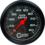 GAFFRIG 4 5/8 INCH GPS SPEEDOMETER - HEAD ONLY - CARBON FIBER NO FAT RIM (STANDARD) / 90 MPH