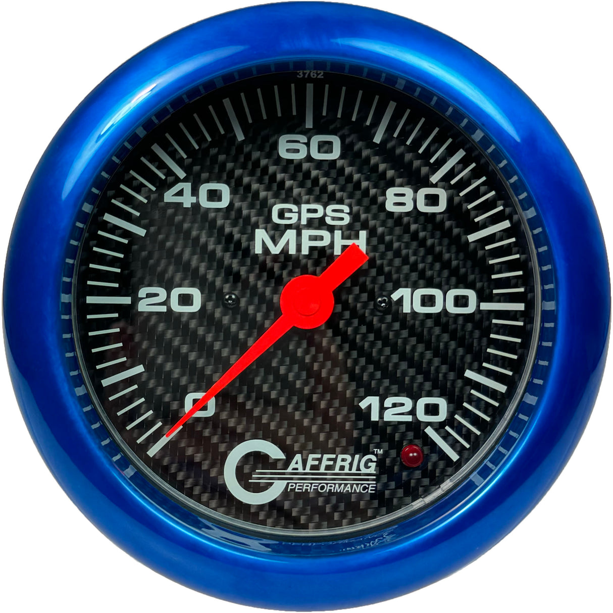 GAFFRIG 4 5/8 INCH GPS SPEEDOMETER - HEAD ONLY - CARBON FIBER BLUE / 120 MPH