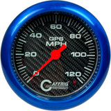 GAFFRIG 4 5/8 INCH GPS SPEEDOMETER - HEAD ONLY - CARBON FIBER BLUE / 120 MPH