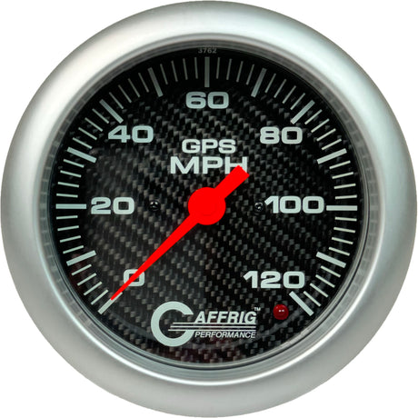 GAFFRIG 4 5/8 INCH GPS SPEEDOMETER - HEAD ONLY - CARBON FIBER PLATINUM / 120 MPH