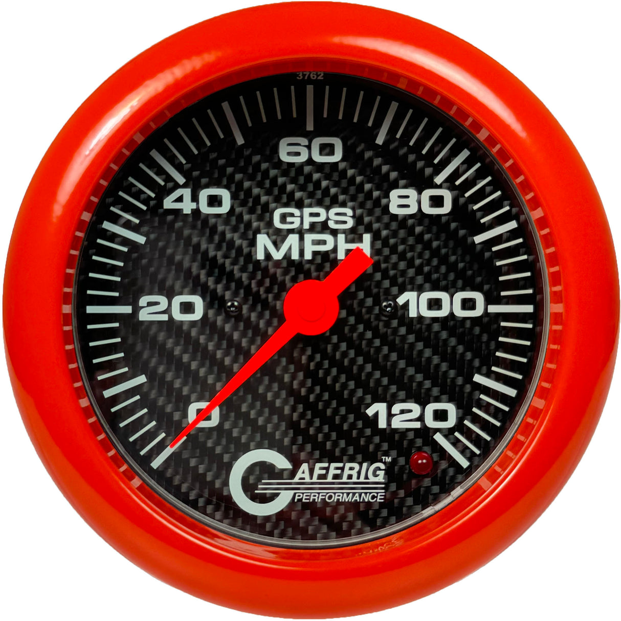 GAFFRIG 4 5/8 INCH GPS SPEEDOMETER - HEAD ONLY - CARBON FIBER ORANGE / 120 MPH