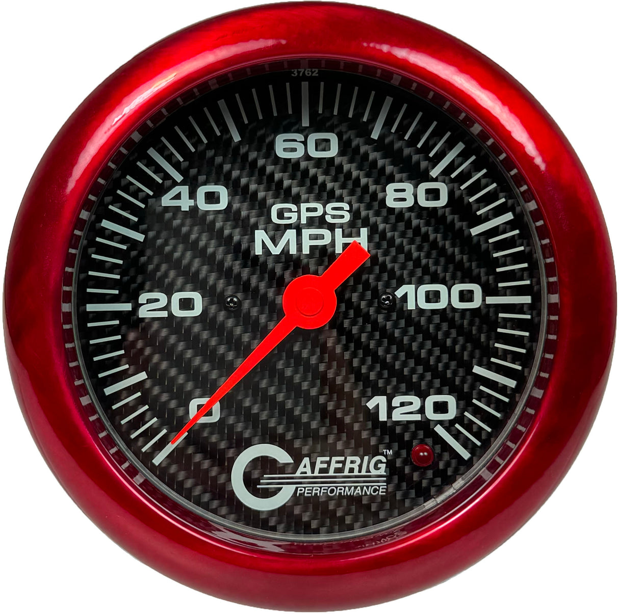 GAFFRIG 4 5/8 INCH GPS SPEEDOMETER - HEAD ONLY - CARBON FIBER RED / 120 MPH