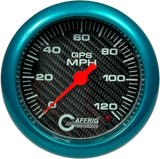 GAFFRIG 4 5/8 INCH GPS SPEEDOMETER - HEAD ONLY - CARBON FIBER TEAL / 120 MPH