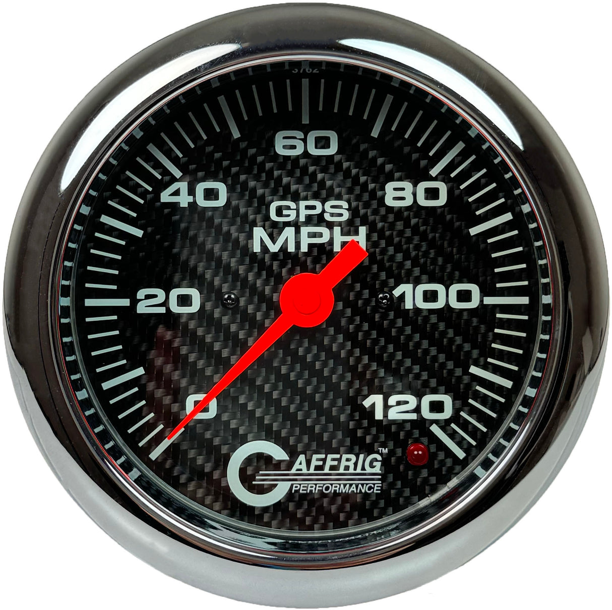 GAFFRIG 4 5/8 INCH GPS SPEEDOMETER - HEAD ONLY - CARBON FIBER CHROME/POLISHED / 120 MPH