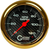 GAFFRIG 4 5/8 INCH GPS SPEEDOMETER - HEAD ONLY - CARBON FIBER GOLD / 120 MPH