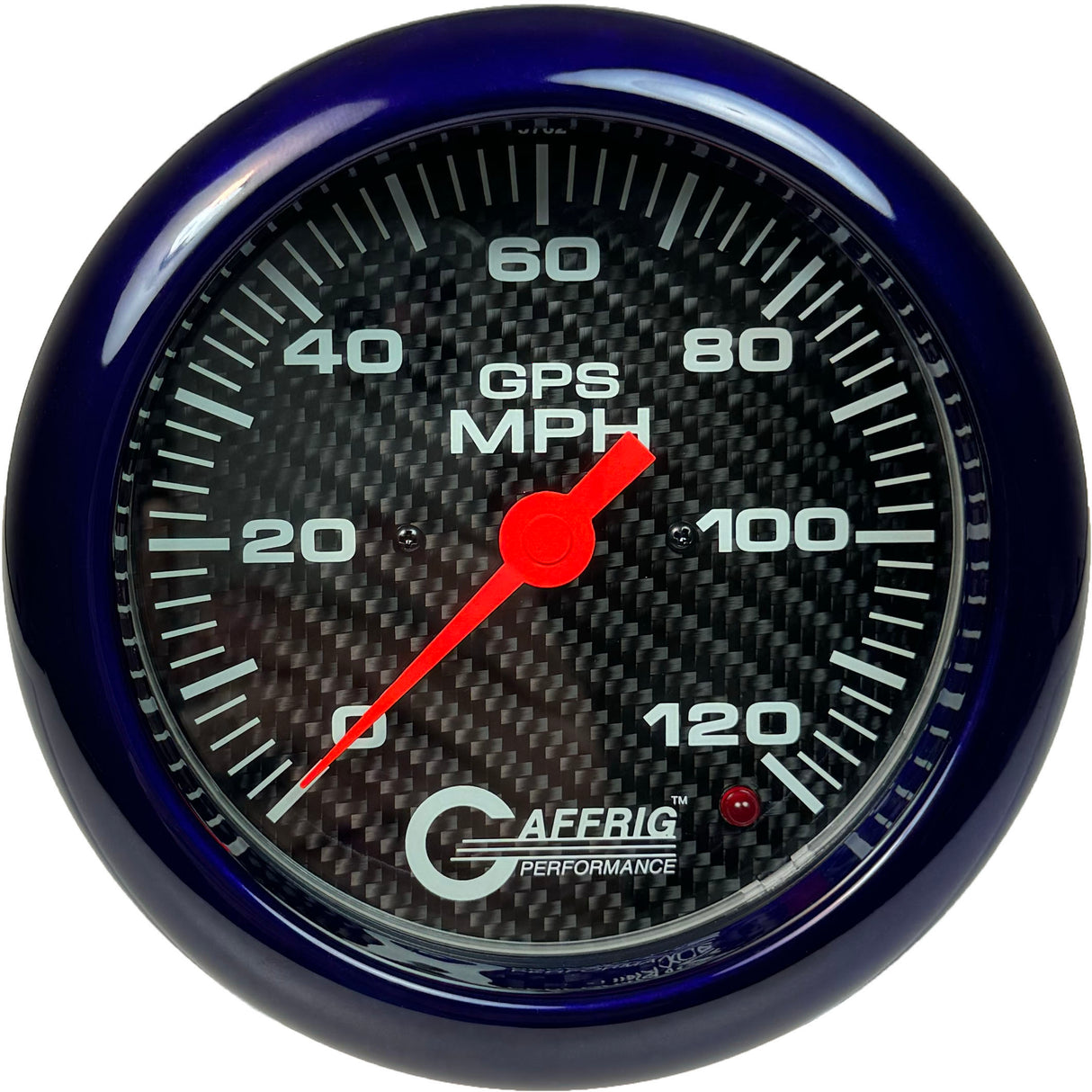 GAFFRIG 4 5/8 INCH GPS SPEEDOMETER KIT - CARBON FIBER FAT RIM (458) / PURPLE / 120 MPH