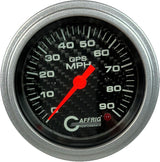 GAFFRIG 3 3/8 INCH GPS SPEEDOMETER - HEAD ONLY - CARBON FIBER STEP RIM (008) / PLATINUM / 90 MPH