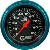 GAFFRIG 3 3/8 INCH GPS SPEEDOMETER - HEAD ONLY - CARBON FIBER STEP RIM (008) / TEAL / 90 MPH