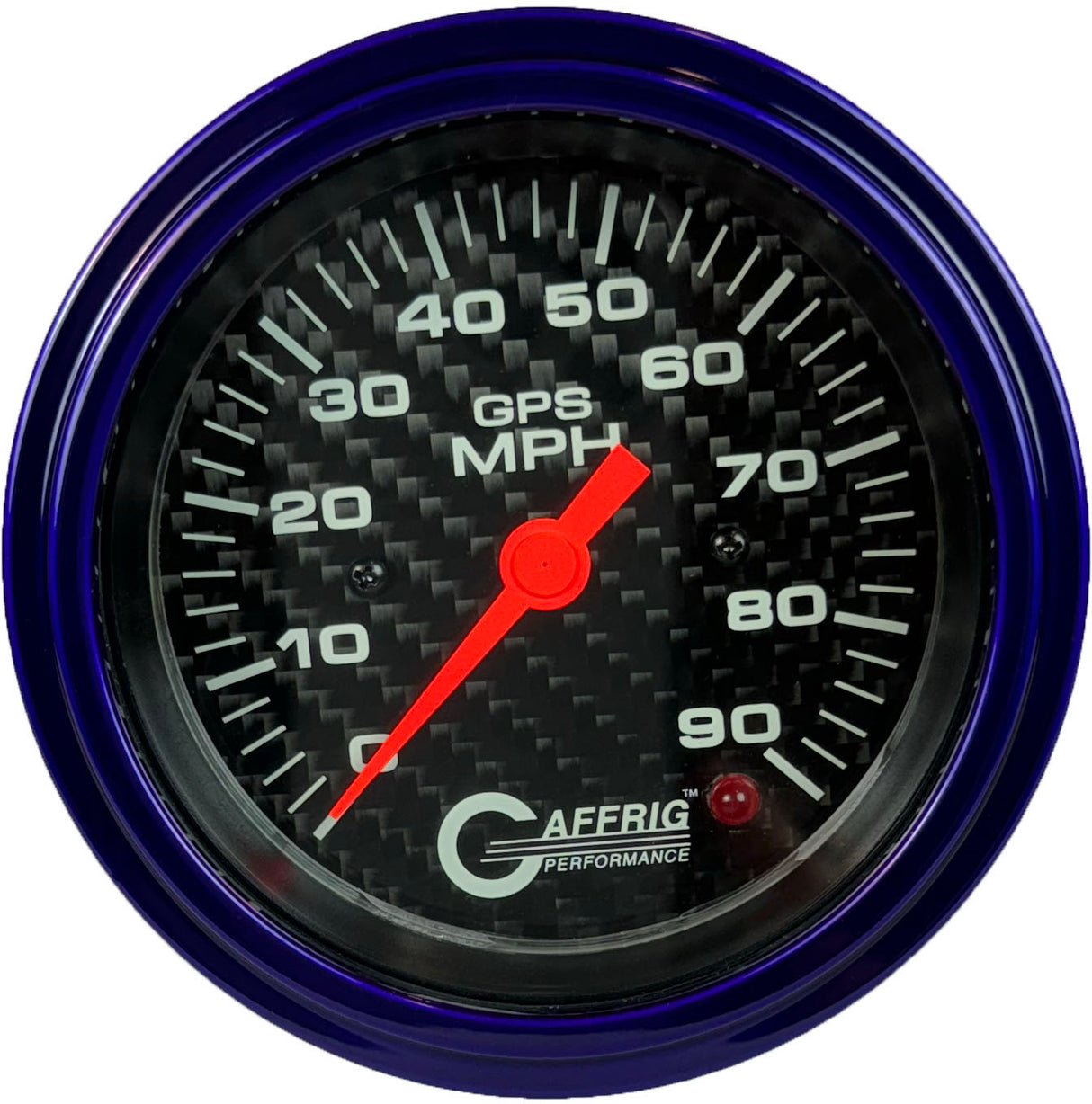 GAFFRIG 3 3/8 INCH GPS SPEEDOMETER - HEAD ONLY - CARBON FIBER STEP RIM (008) / PURPLE / 90 MPH