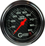 GAFFRIG 3 3/8 INCH GPS SPEEDOMETER - HEAD ONLY - CARBON FIBER STEP RIM (008) / CHROME/POLISHED / 90 MPH