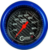 GAFFRIG 3 3/8 INCH GPS SPEEDOMETER - HEAD ONLY - CARBON FIBER FAT RIM (338) / BLUE / 90 MPH