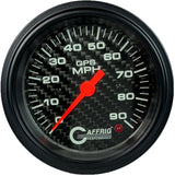 GAFFRIG 3 3/8 INCH GPS SPEEDOMETER - HEAD ONLY - CARBON FIBER STEP RIM (008) / BLACK / 90 MPH