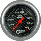 GAFFRIG 3 3/8 INCH GPS ANALOG SPEEDOMETER KIT - CARBON FIBER FAT RIM (338) / PLATINUM / 90 MPH