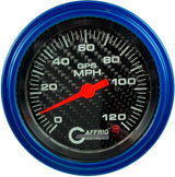 GAFFRIG 3 3/8 INCH GPS SPEEDOMETER - HEAD ONLY - CARBON FIBER STEP RIM (008) / BLUE / 120 MPH