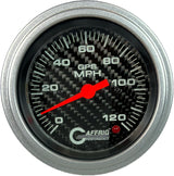 GAFFRIG 3 3/8 INCH GPS SPEEDOMETER - HEAD ONLY - CARBON FIBER STEP RIM (008) / PLATINUM / 120 MPH