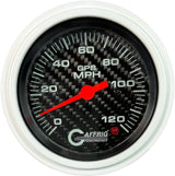 GAFFRIG 3 3/8 INCH GPS SPEEDOMETER - HEAD ONLY - CARBON FIBER STEP RIM (008) / WHITE / 120 MPH