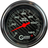 GAFFRIG 3 3/8 INCH GPS SPEEDOMETER - HEAD ONLY - CARBON FIBER STEP RIM (008) / CHROME/POLISHED / 120 MPH