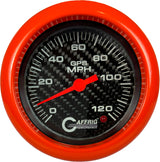 GAFFRIG 3 3/8 INCH GPS SPEEDOMETER - HEAD ONLY - CARBON FIBER FAT RIM (338) / ORANGE / 120 MPH