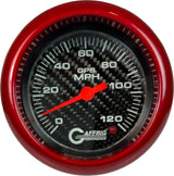 GAFFRIG 3 3/8 INCH GPS SPEEDOMETER - HEAD ONLY - CARBON FIBER FAT RIM (338) / RED / 120 MPH