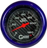 GAFFRIG 3 3/8 INCH GPS SPEEDOMETER - HEAD ONLY - CARBON FIBER FAT RIM (338) / PURPLE / 120 MPH