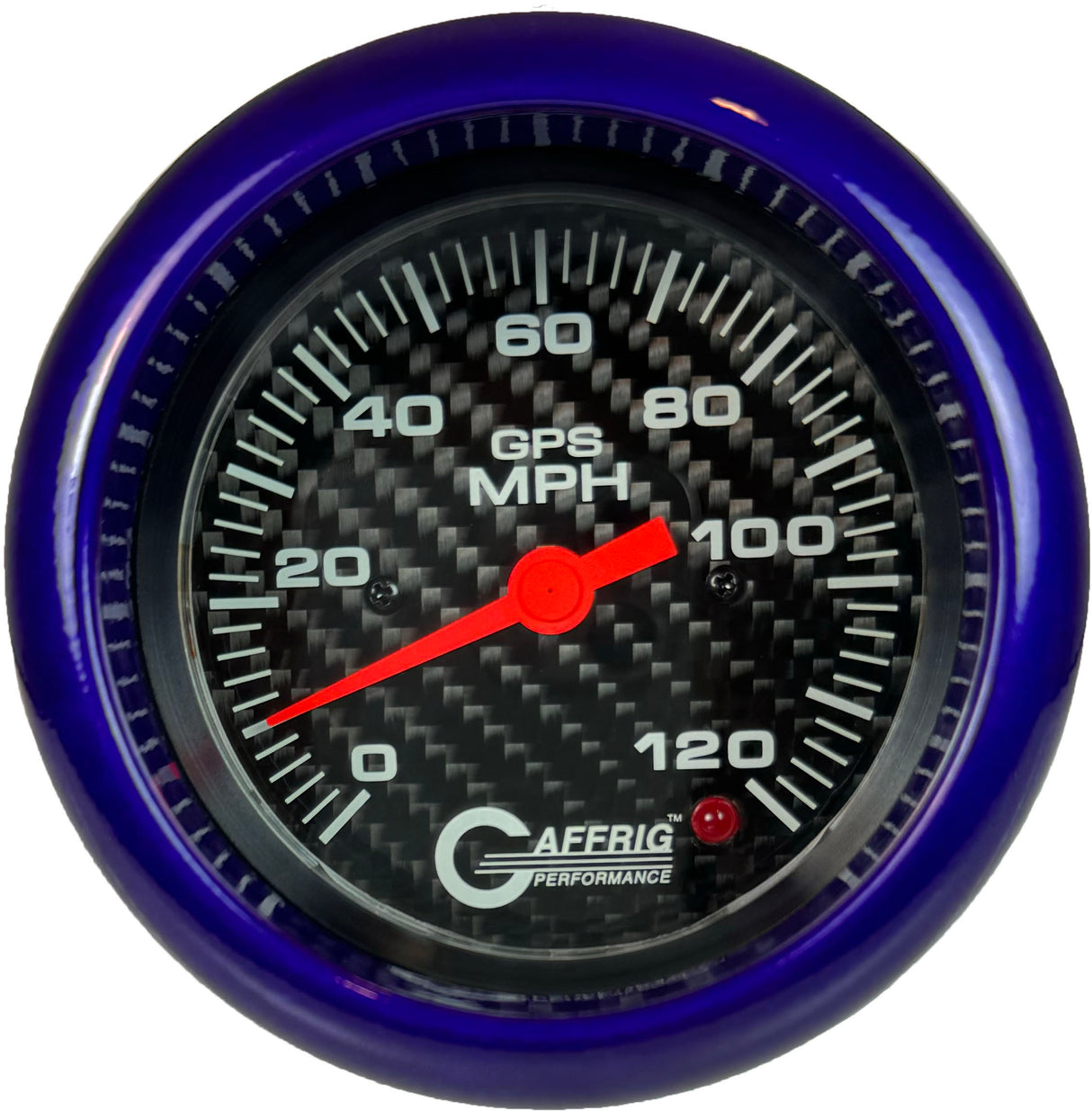 GAFFRIG 3 3/8 INCH GPS ANALOG SPEEDOMETER KIT - CARBON FIBER FAT RIM (338) / PURPLE / 120 MPH