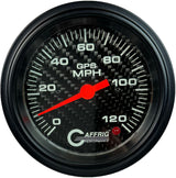 GAFFRIG 3 3/8 INCH GPS ANALOG SPEEDOMETER KIT - CARBON FIBER STEP RIM (008) / BLACK / 120 MPH