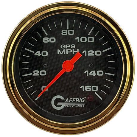 GAFFRIG 3 3/8 INCH GPS SPEEDOMETER - HEAD ONLY - CARBON FIBER