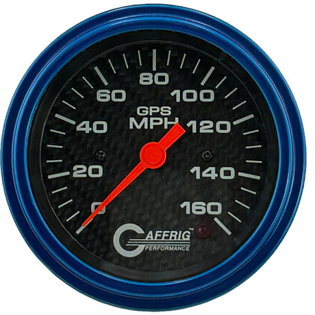 GAFFRIG 3 3/8 INCH GPS ANALOG SPEEDOMETER KIT - CARBON FIBER - 90 MPH, 120 MPH, 160 MPH