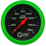 GAFFRIG 3 3/8 INCH GPS ANALOG SPEEDOMETER KIT - CARBON FIBER - 90 MPH, 120 MPH, 160 MPH