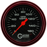 GAFFRIG 3 3/8 INCH GPS ANALOG SPEEDOMETER KIT - CARBON FIBER - 90 MPH, 120 MPH, 160 MPH
