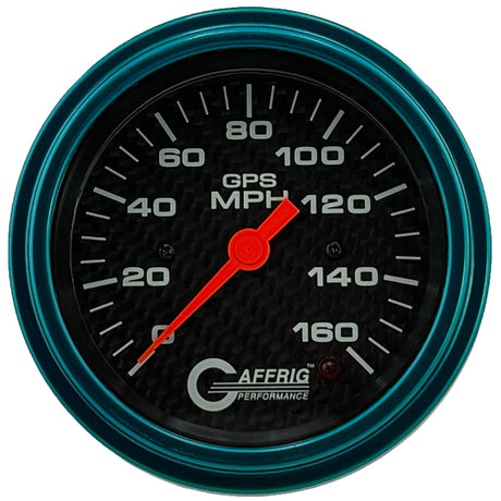 GAFFRIG 3 3/8 INCH GPS ANALOG SPEEDOMETER KIT - CARBON FIBER - 90 MPH, 120 MPH, 160 MPH