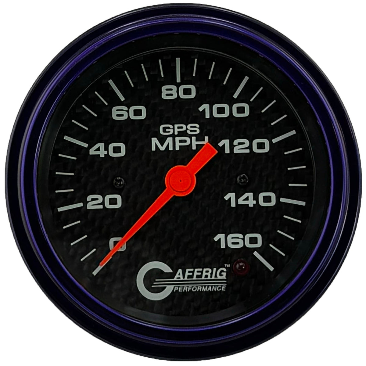 GAFFRIG 3 3/8 INCH GPS ANALOG SPEEDOMETER KIT - CARBON FIBER - 90 MPH, 120 MPH, 160 MPH