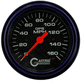 GAFFRIG 3 3/8 INCH GPS ANALOG SPEEDOMETER KIT - CARBON FIBER - 90 MPH, 120 MPH, 160 MPH