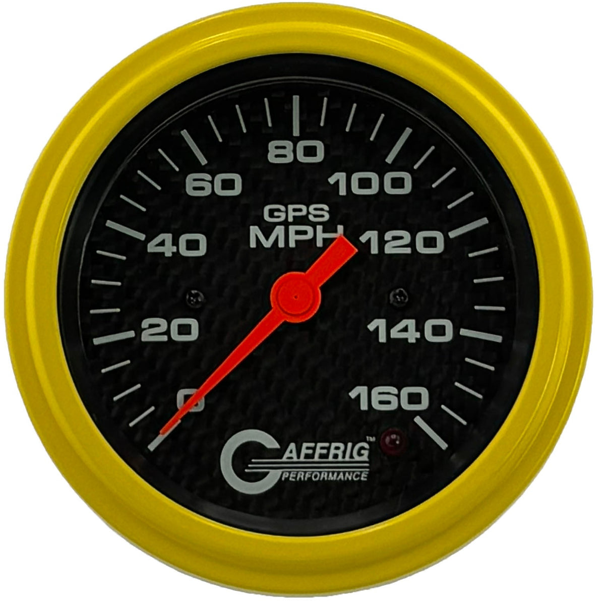 GAFFRIG 3 3/8 INCH GPS ANALOG SPEEDOMETER KIT - CARBON FIBER - 90 MPH, 120 MPH, 160 MPH