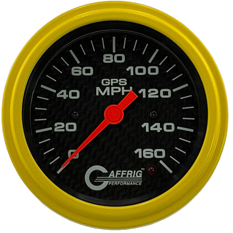 GAFFRIG 3 3/8 INCH GPS ANALOG SPEEDOMETER KIT - CARBON FIBER - 90 MPH, 120 MPH, 160 MPH