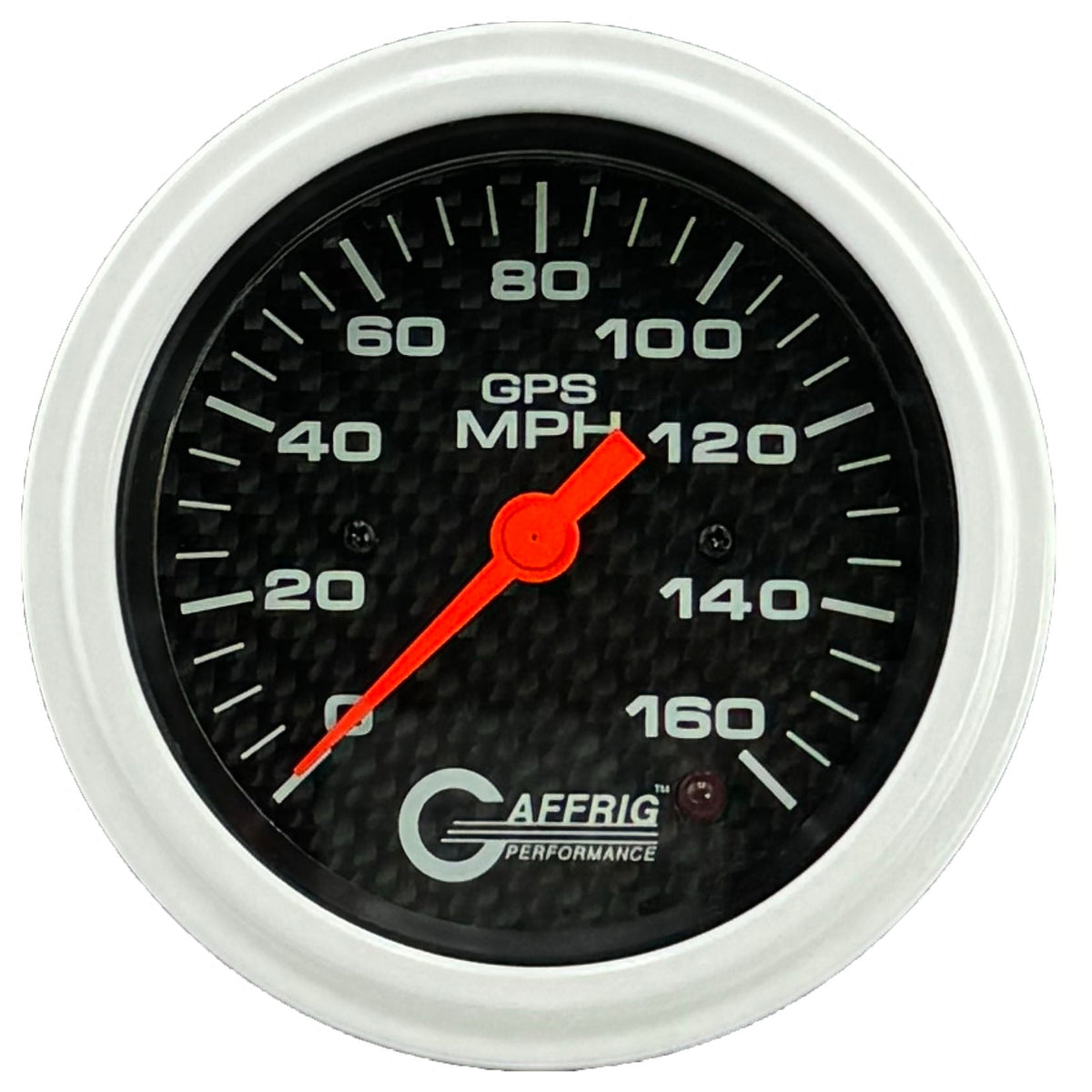 GAFFRIG 3 3/8 INCH GPS ANALOG SPEEDOMETER KIT - CARBON FIBER - 90 MPH, 120 MPH, 160 MPH