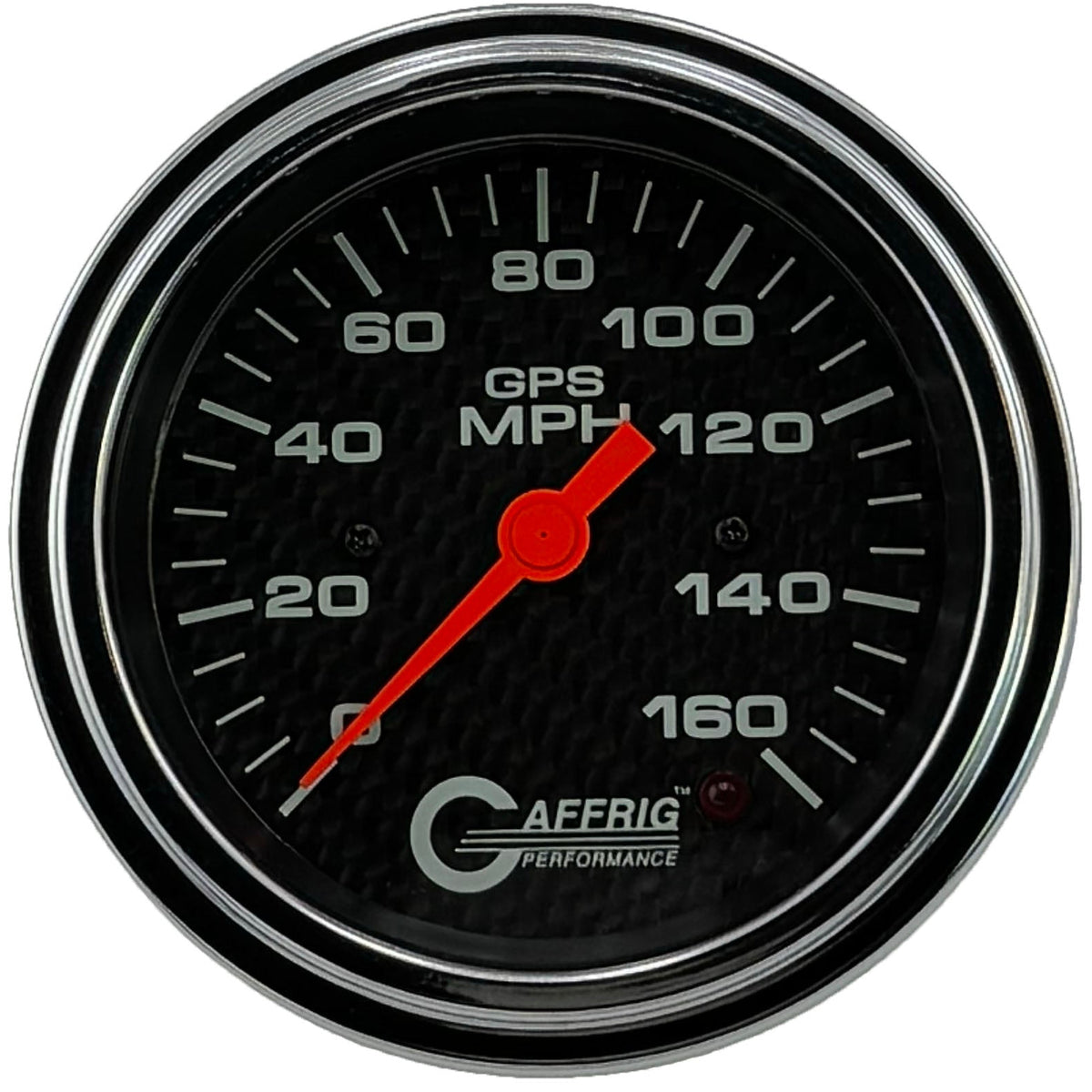GAFFRIG 3 3/8 INCH GPS ANALOG SPEEDOMETER KIT - CARBON FIBER - 90 MPH, 120 MPH, 160 MPH