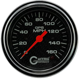 GAFFRIG 3 3/8 INCH GPS ANALOG SPEEDOMETER KIT - CARBON FIBER - 90 MPH, 120 MPH, 160 MPH