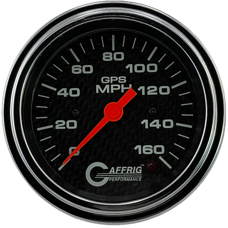 GAFFRIG 3 3/8 INCH GPS ANALOG SPEEDOMETER KIT - CARBON FIBER - 90 MPH, 120 MPH, 160 MPH