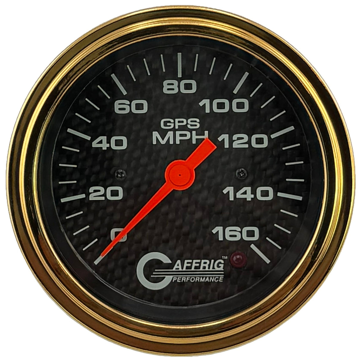 GAFFRIG 3 3/8 INCH GPS ANALOG SPEEDOMETER KIT - CARBON FIBER - 90 MPH, 120 MPH, 160 MPH