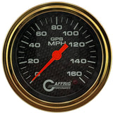GAFFRIG 3 3/8 INCH GPS ANALOG SPEEDOMETER KIT - CARBON FIBER - 90 MPH, 120 MPH, 160 MPH