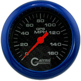 GAFFRIG 3 3/8 INCH GPS ANALOG SPEEDOMETER KIT - CARBON FIBER - 90 MPH, 120 MPH, 160 MPH