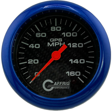 GAFFRIG 3 3/8 INCH GPS ANALOG SPEEDOMETER KIT - CARBON FIBER - 90 MPH, 120 MPH, 160 MPH