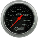 GAFFRIG 3 3/8 INCH GPS ANALOG SPEEDOMETER KIT - CARBON FIBER - 90 MPH, 120 MPH, 160 MPH