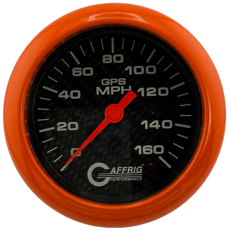 GAFFRIG 3 3/8 INCH GPS ANALOG SPEEDOMETER KIT - CARBON FIBER - 90 MPH, 120 MPH, 160 MPH