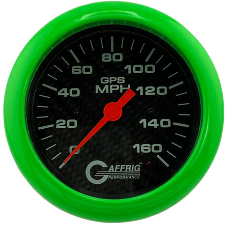 GAFFRIG 3 3/8 INCH GPS ANALOG SPEEDOMETER KIT - CARBON FIBER - 90 MPH, 120 MPH, 160 MPH