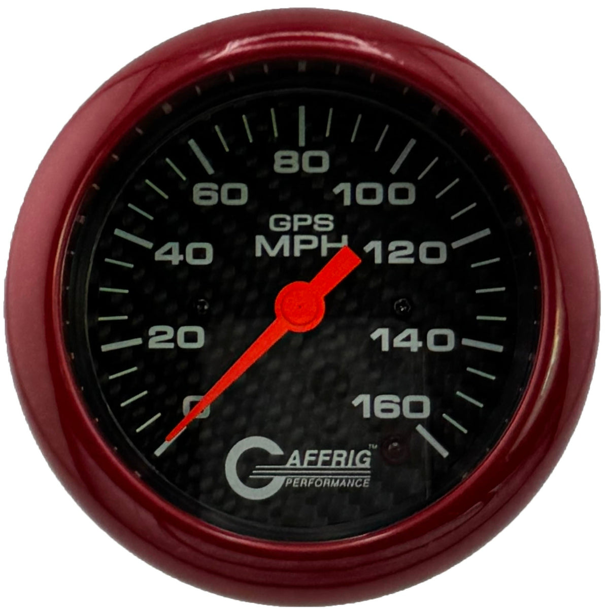GAFFRIG 3 3/8 INCH GPS ANALOG SPEEDOMETER KIT - CARBON FIBER - 90 MPH, 120 MPH, 160 MPH