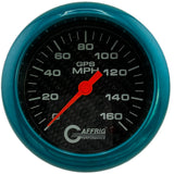 GAFFRIG 3 3/8 INCH GPS ANALOG SPEEDOMETER KIT - CARBON FIBER - 90 MPH, 120 MPH, 160 MPH